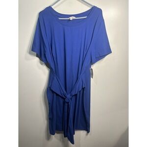 terra & sky womens short sleeve blue t shirt dress size 1X 16 w 18 w plus